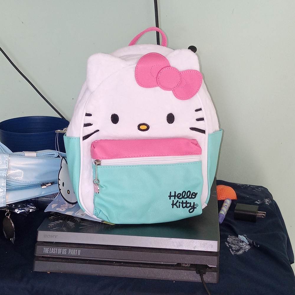 Hello Kitty Kids Backpack - White, Pink, and Aqua